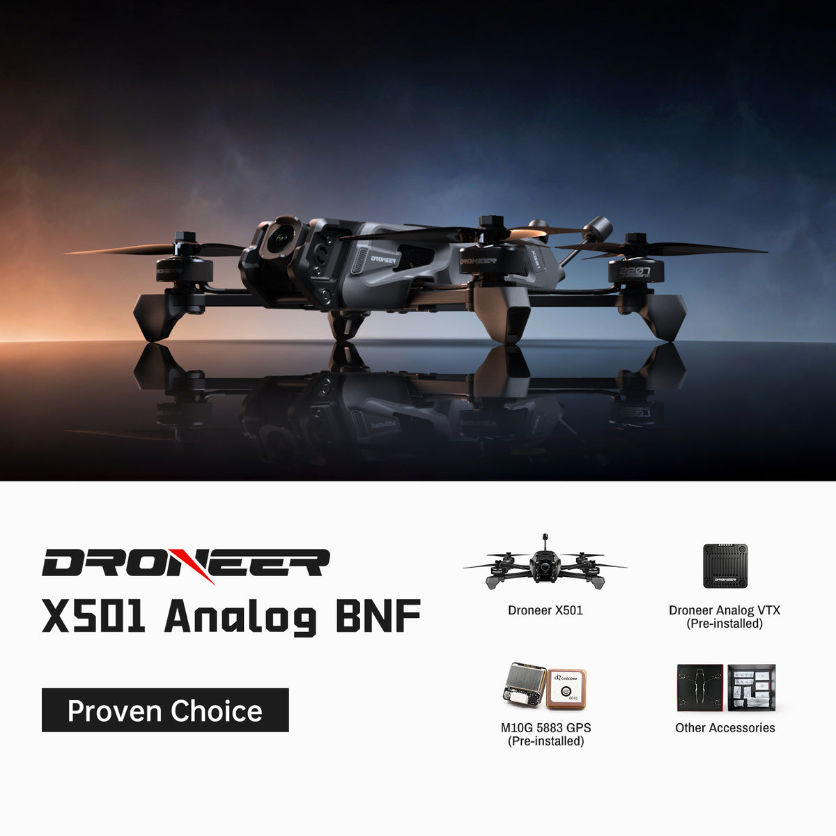 Droneer X501 Analog FPV Drone