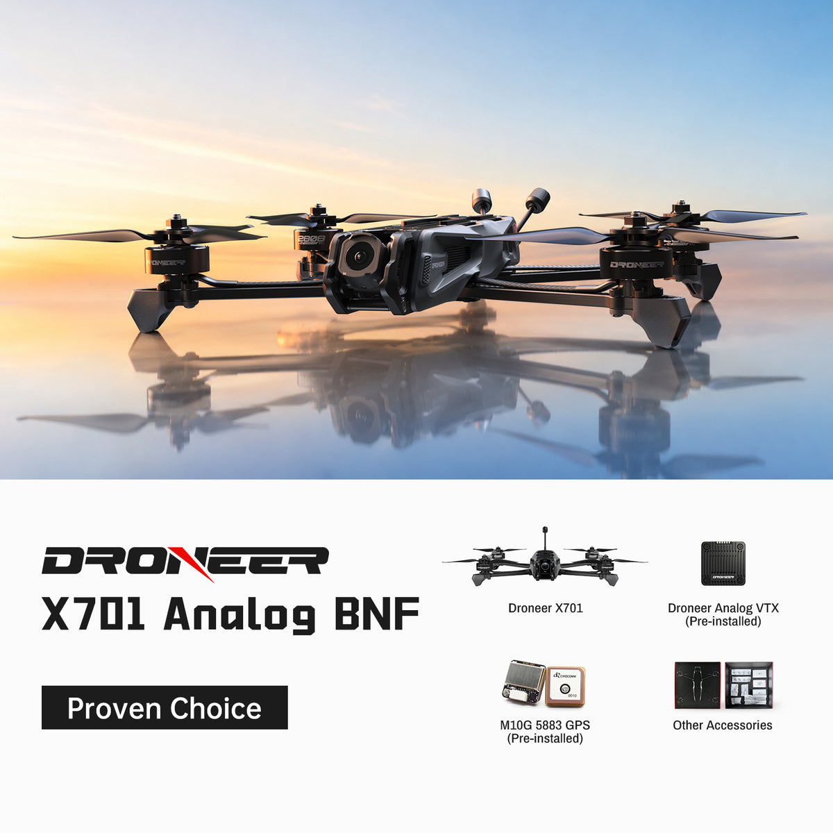 Droneer X701 Analog FPV Drone